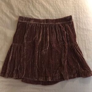 Madewell pink velvet skirt